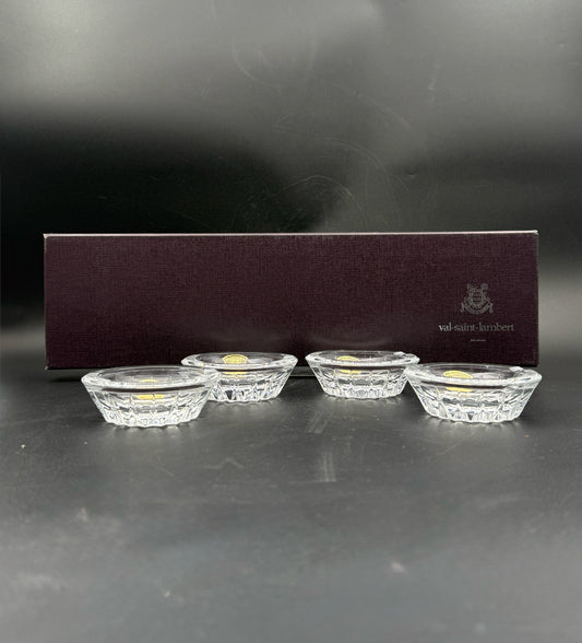 Val Saint Lambert Set Of Four Crystal Bowls With Box