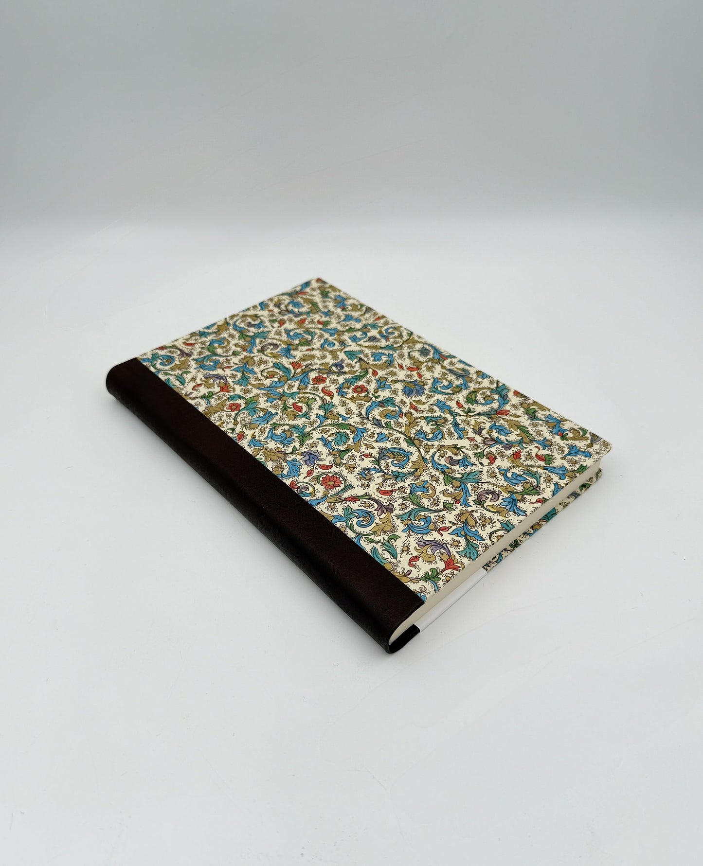 Large Black Leather-Spine Hardcover Journal & Noteboo k– Medicea Pattern – Italy