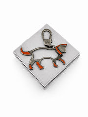 Gucci Orange Enamel Cat Keychain