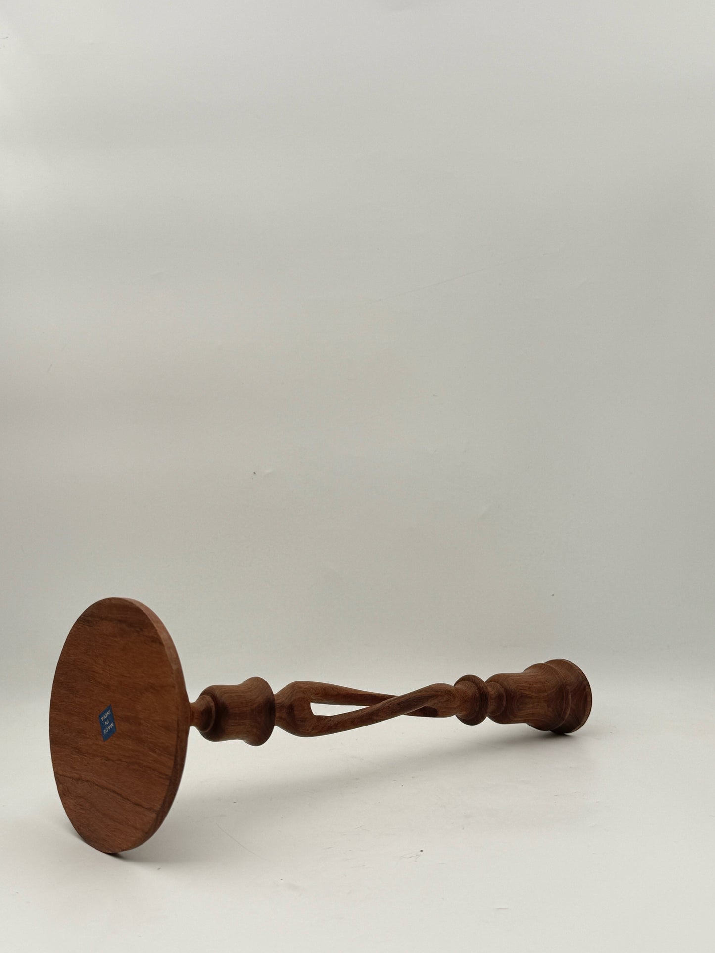 Carved Pair Of Wood Candlesticks