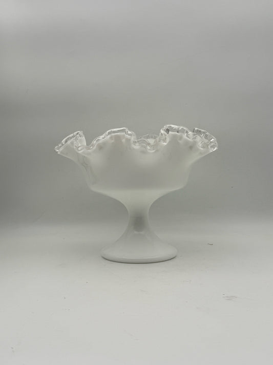 Milk Glass Pedestal Bowl