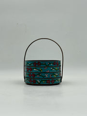 Vintage Cloisonne Coasters With Caddy