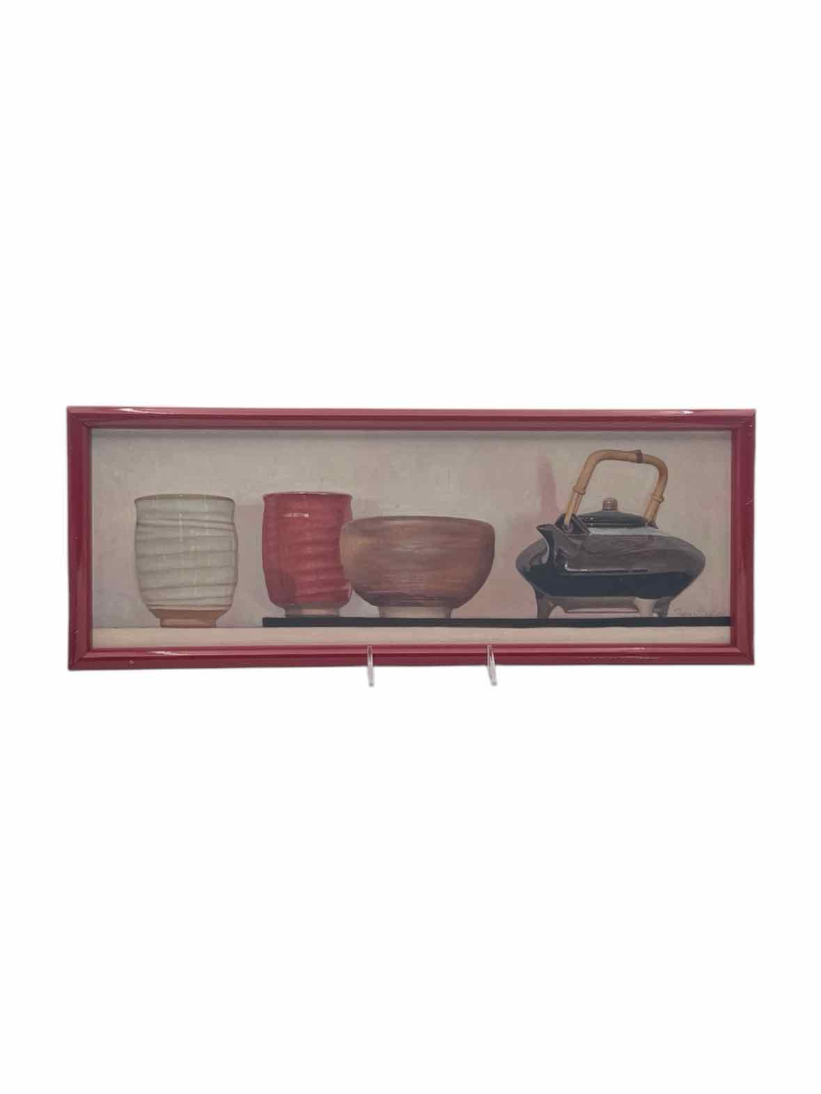 Fran Beallor "Two Cups And Teapot" Framed Painting