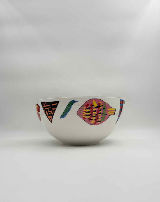 Vintage Nikko Perception Ceramic Serving Bowl Japan Abstract Design