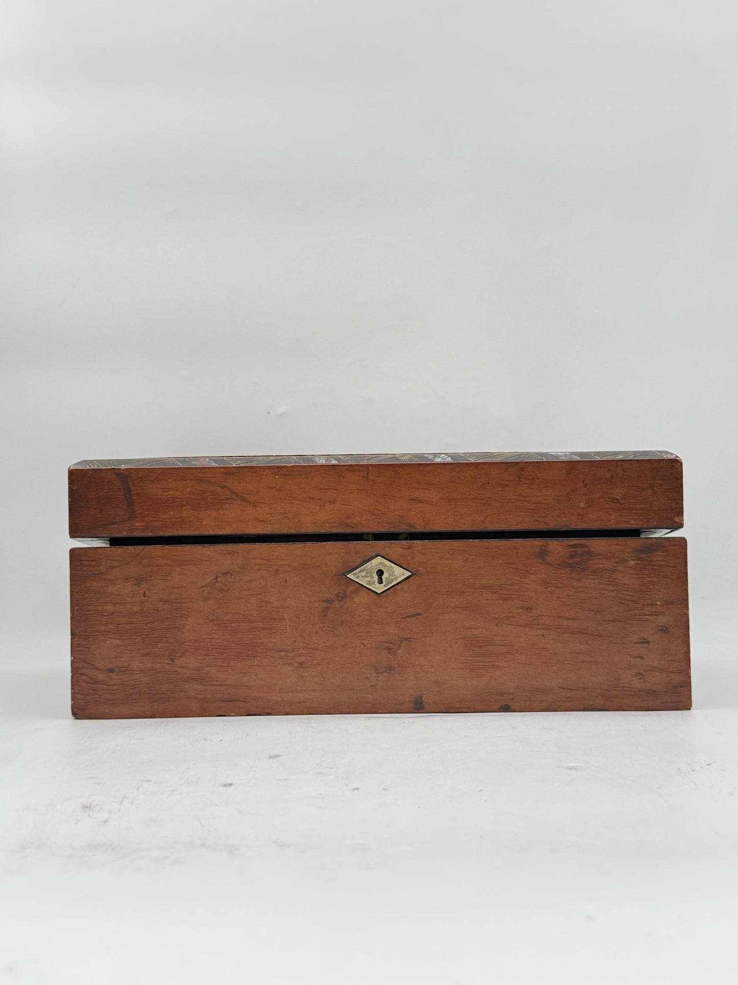 Antique Victorian Wood Inlay  Travel Writing Box/Desk