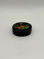 Handpainted Russian Lacquer Box With Flowers