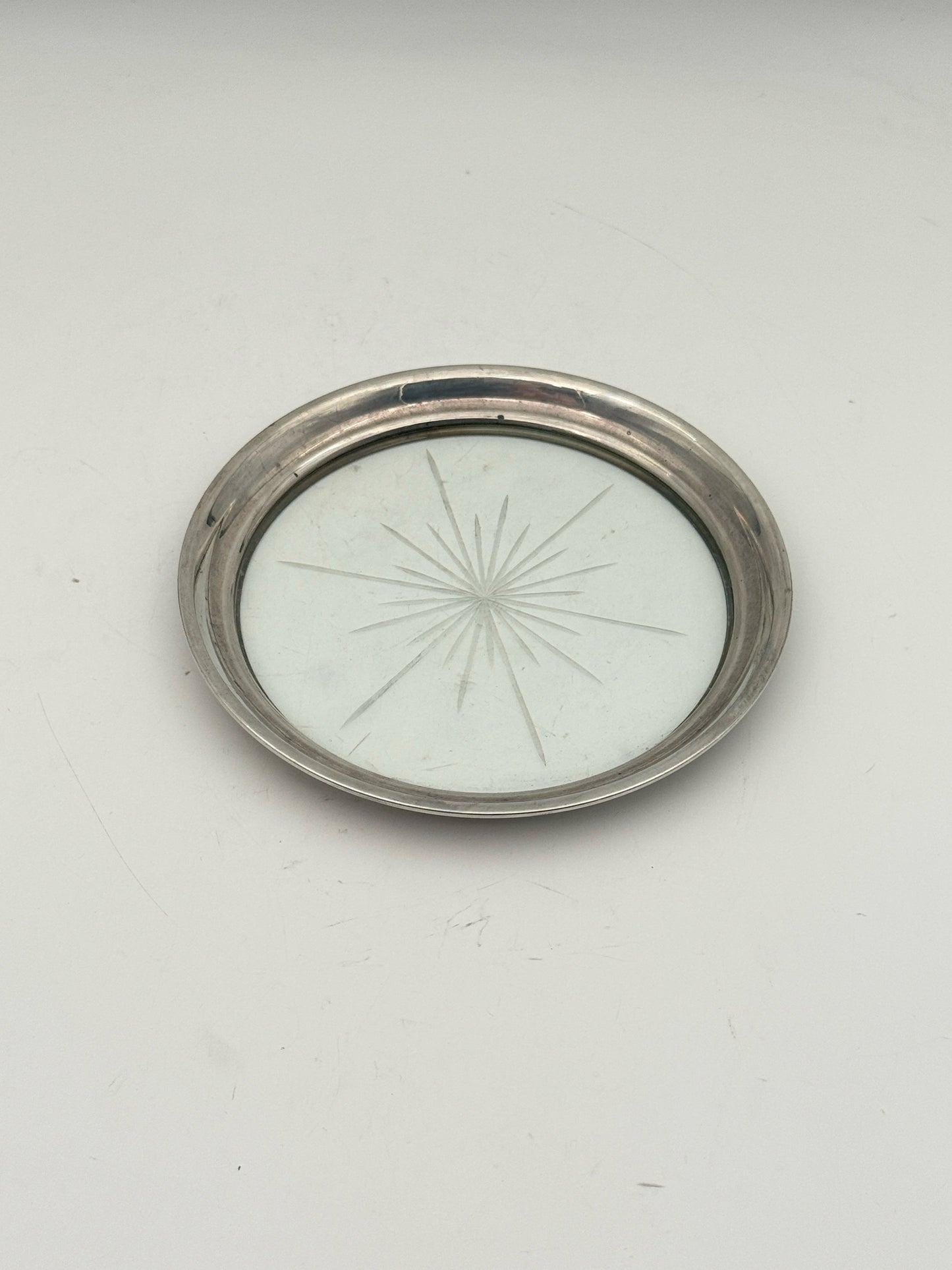 Sterling Silver Rimmed Wine Coaster