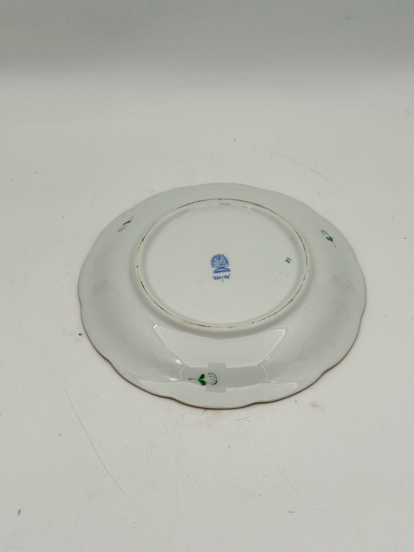 Herend Apponyi Green Chinese Bouquet Teacup And Saucer- Set of 2
