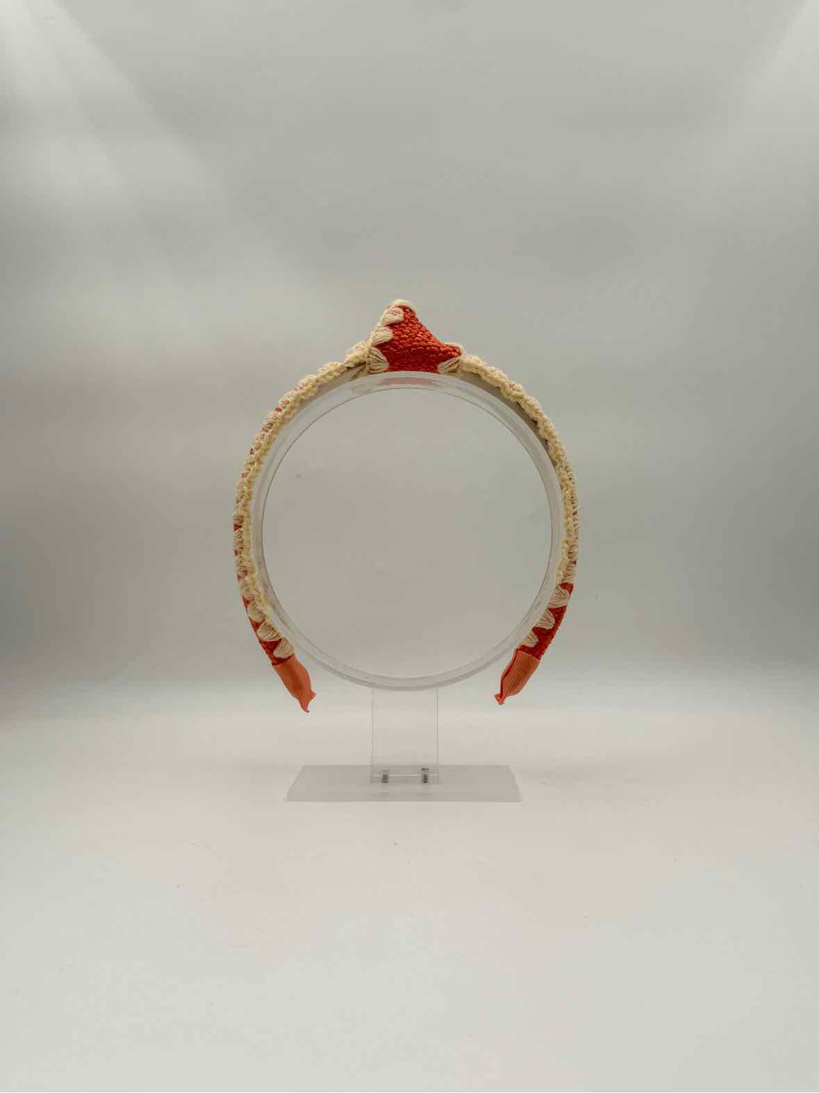 Orange Knotted Headband – Textured Padded Knot Hair Accessory