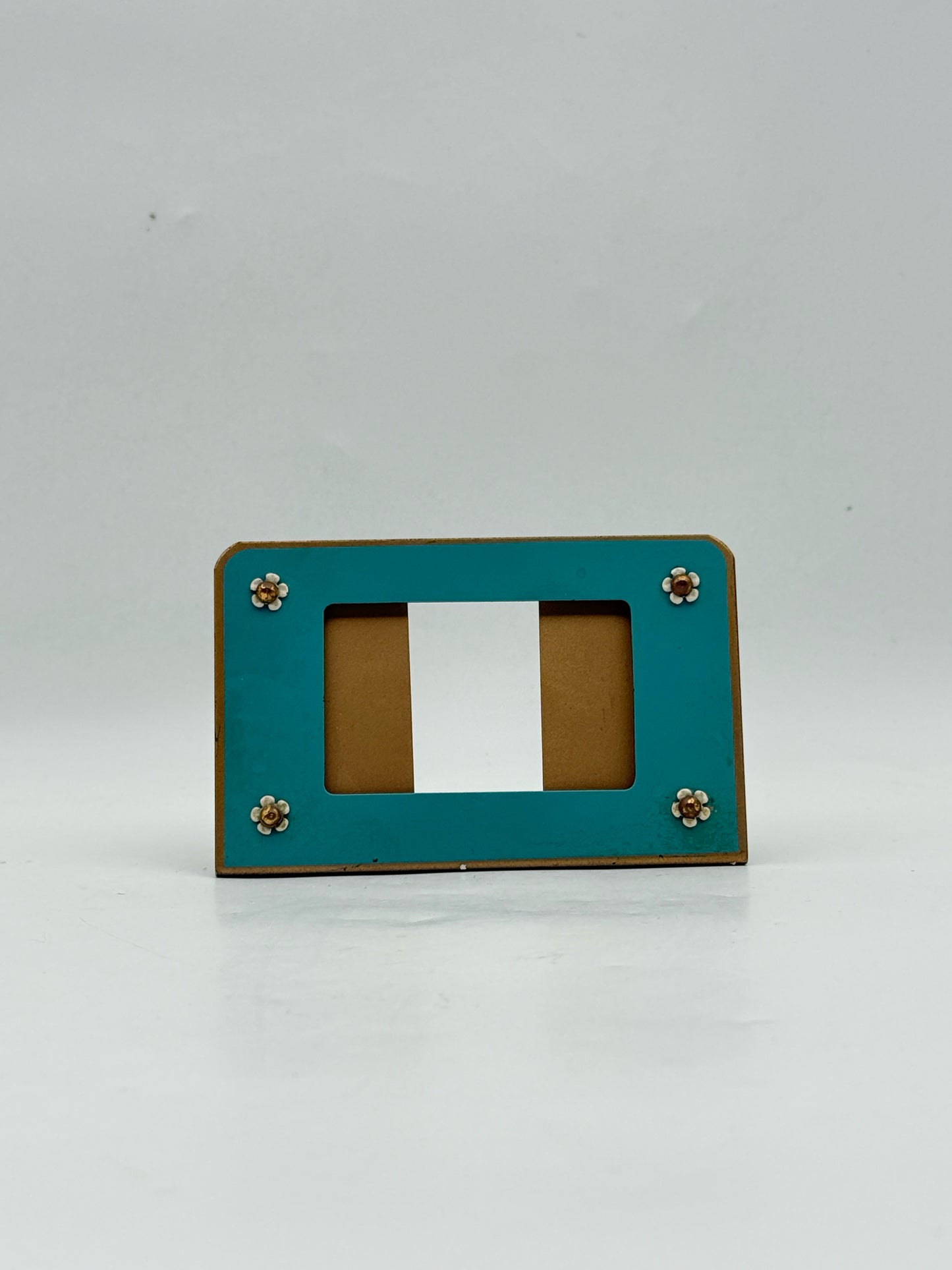 Vintage 1950's Desk Set- Frame, Stamp Holder, And Letter Opener