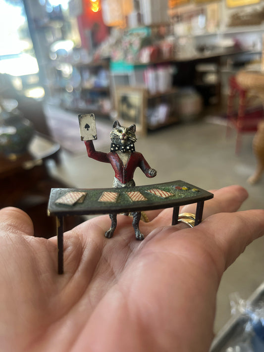 Vienna Cold painted Bronze Blackjack Dealer Cat Figurine