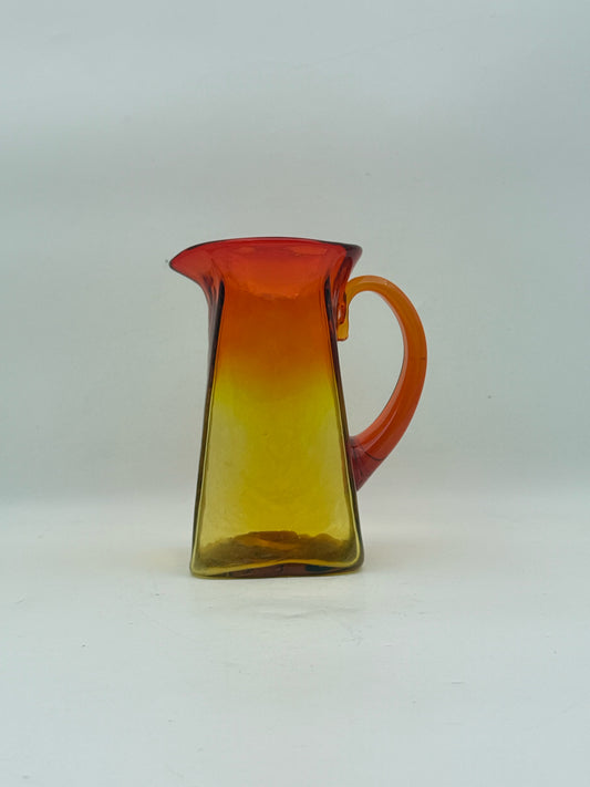 Vintage 1960's Blenko 603 Amberina Glass Pitcher By Wayne Husted