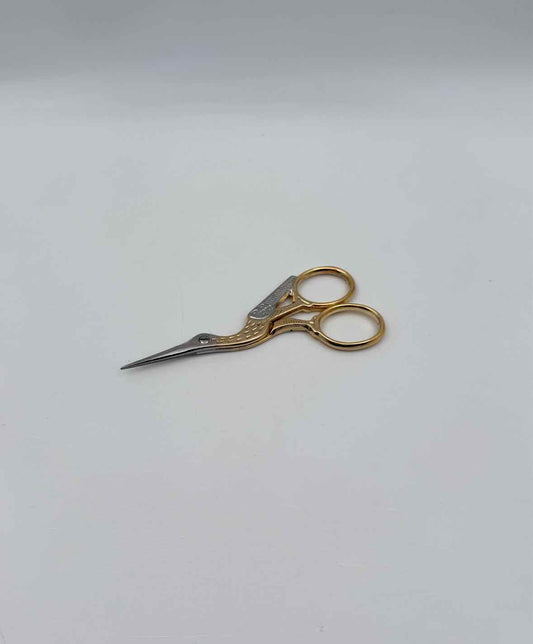 Stork Embroidery Scissors Gold Time - Premium Steel, Made in Italy