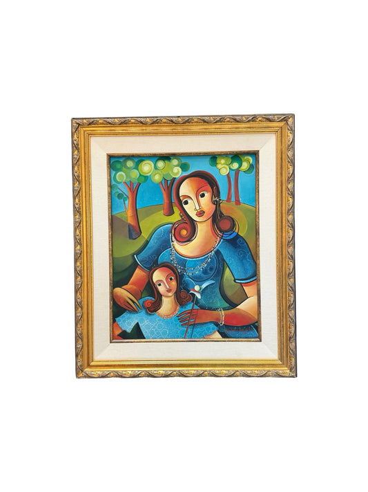 Contemporary Mother And Daughter Framed Portrait
