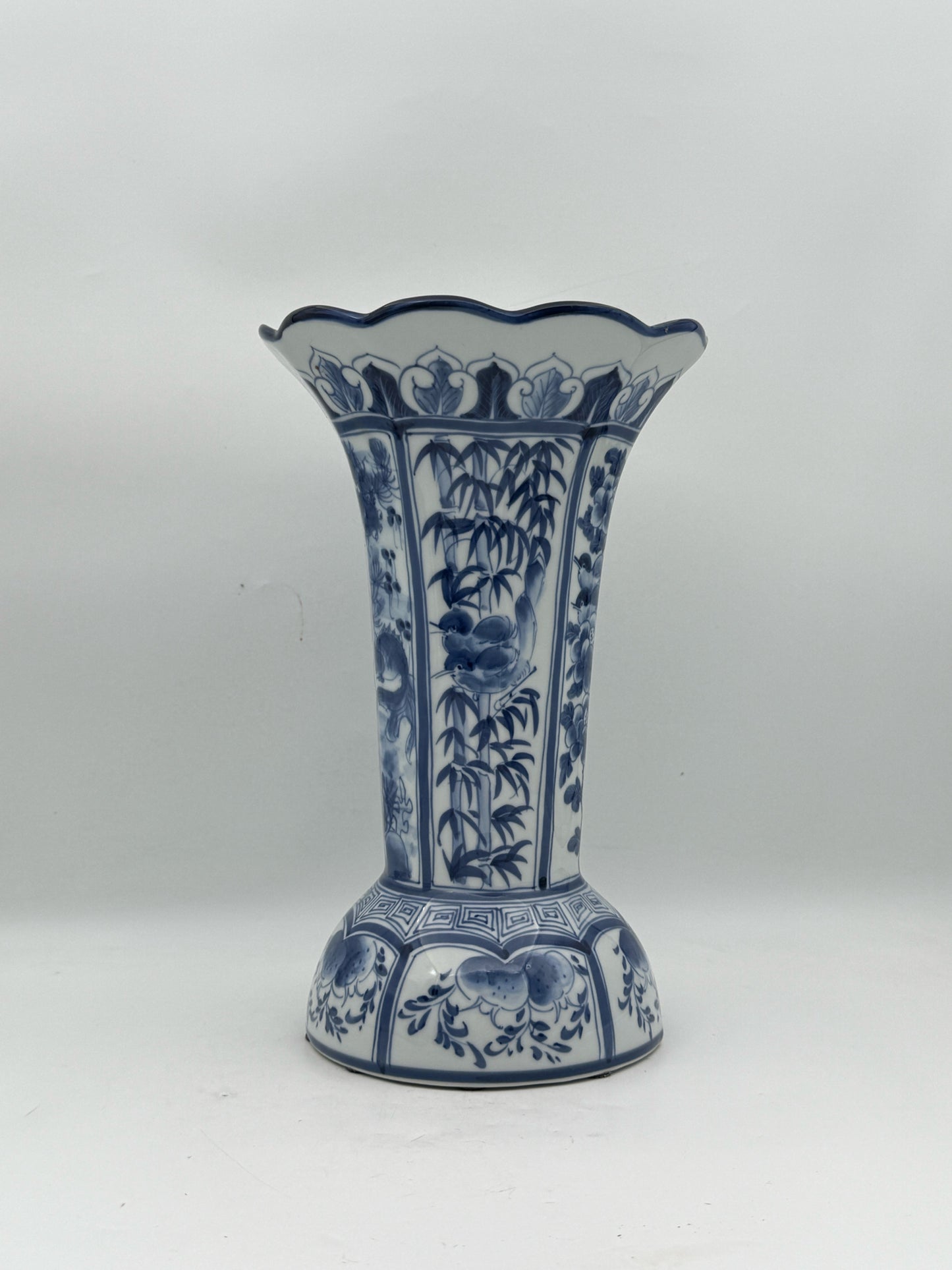 Blue And White Chinoiserie Vase