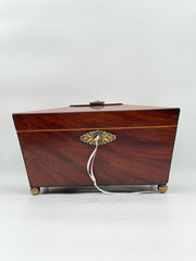 Antique Early 19th Century English Mahogany Tea Caddy