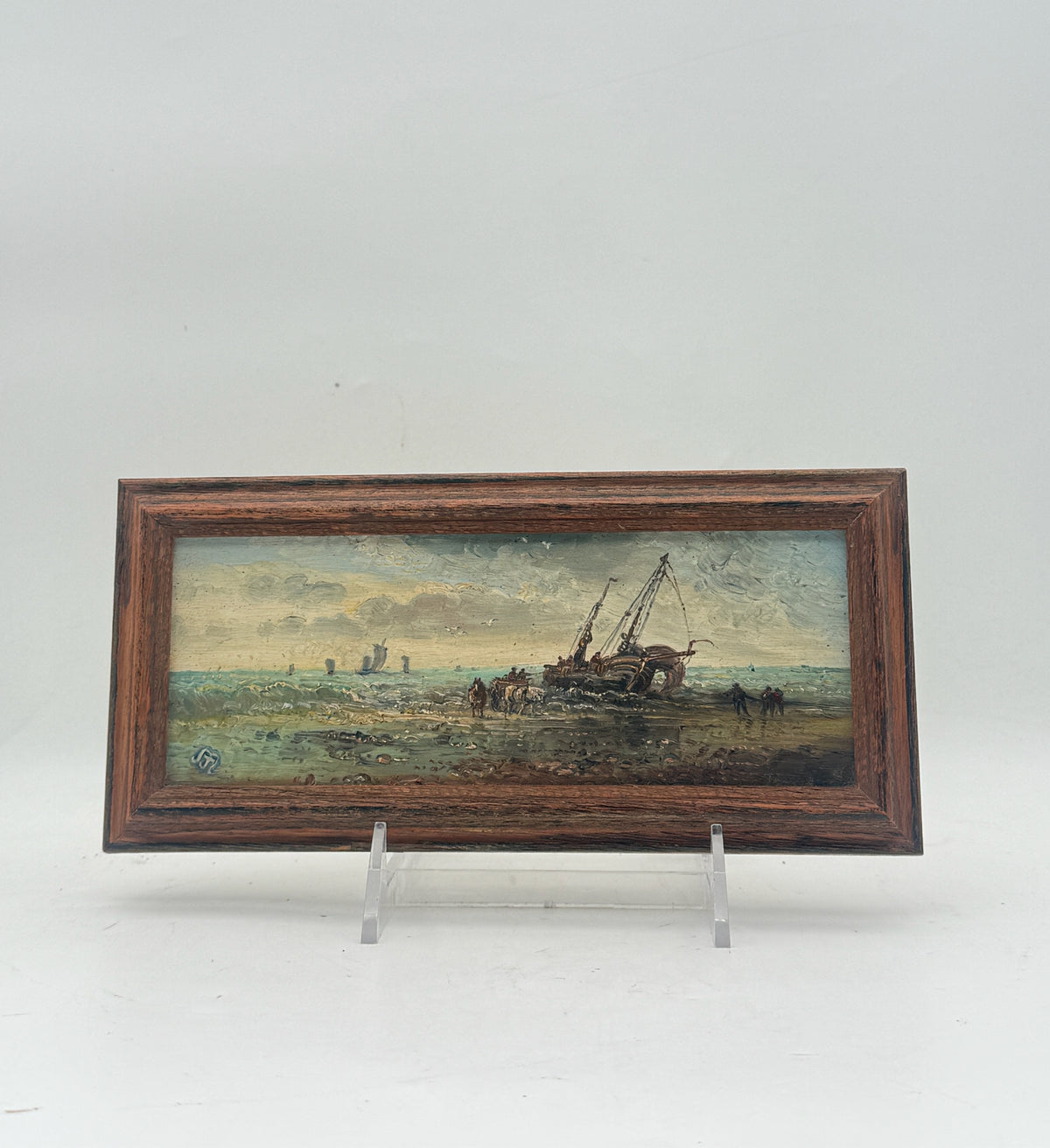 Miniature Framed Painting Of A Shipwreck- Signed By Artist