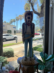 Vintage Lee Jeans Carved Cowboy Figurine