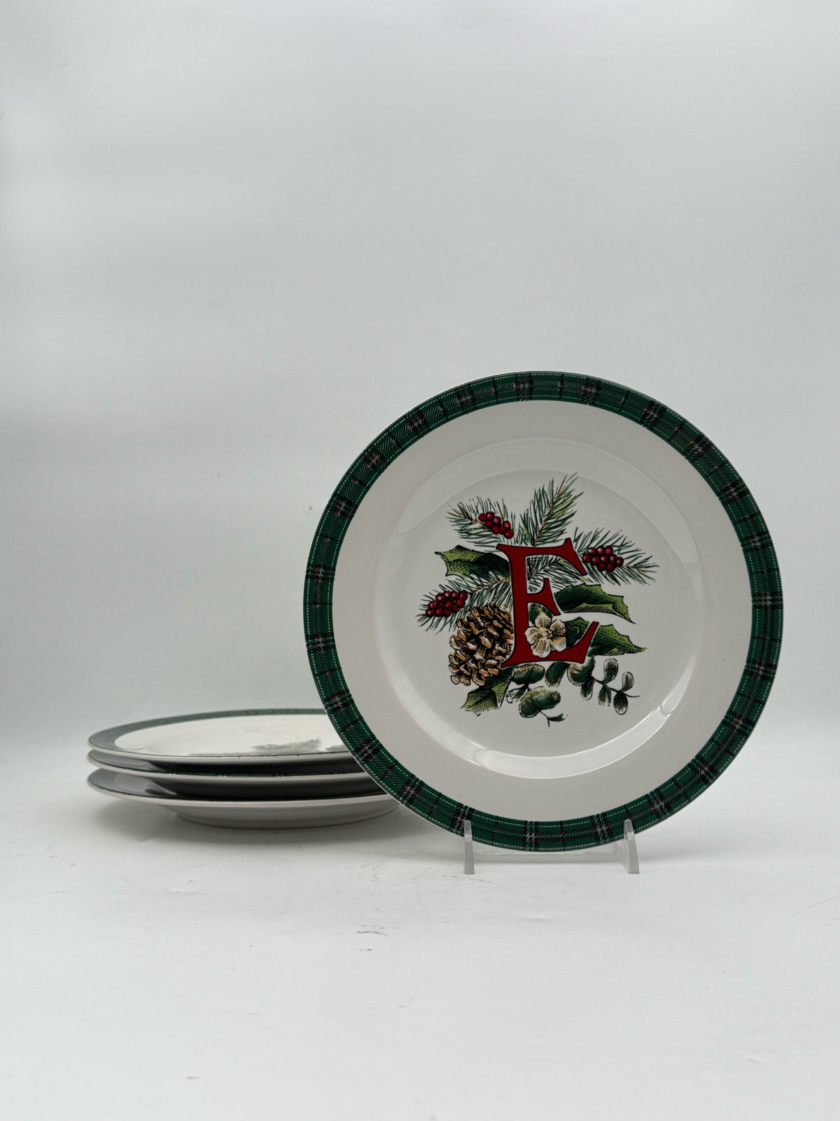 Christmas "N-O-E-L" Dessert Plates- Set Of 4