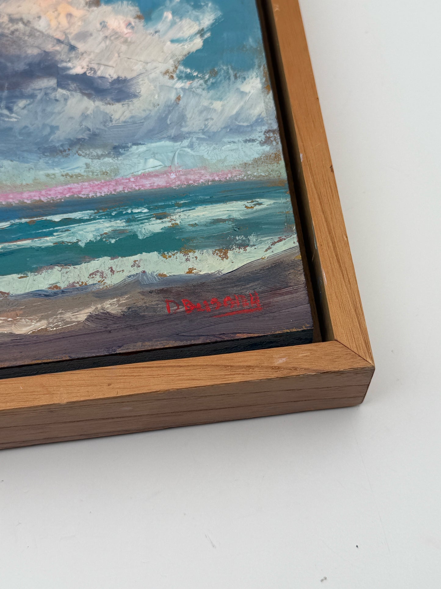 "Fluff" Oil On Board Oceanscape By D. Busony