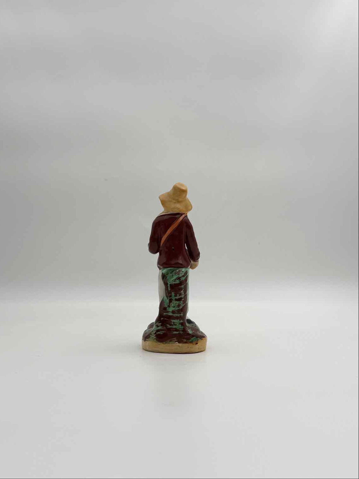 Antique English Peasant Playing Music Porcelain Figurine c 1880 