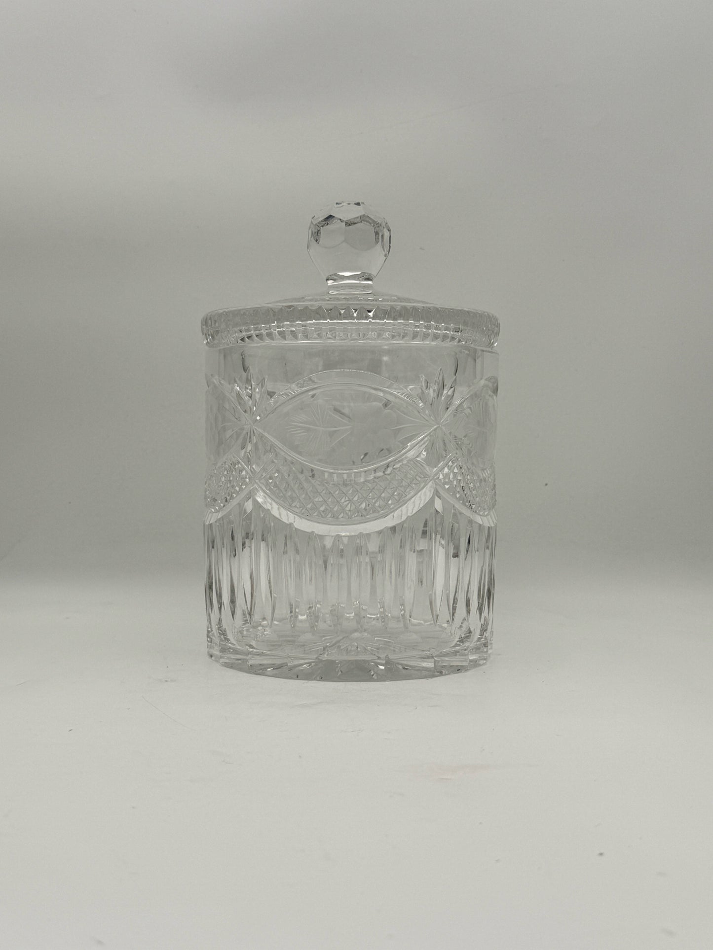 Vintage Cut Crystal Biscuit Jar