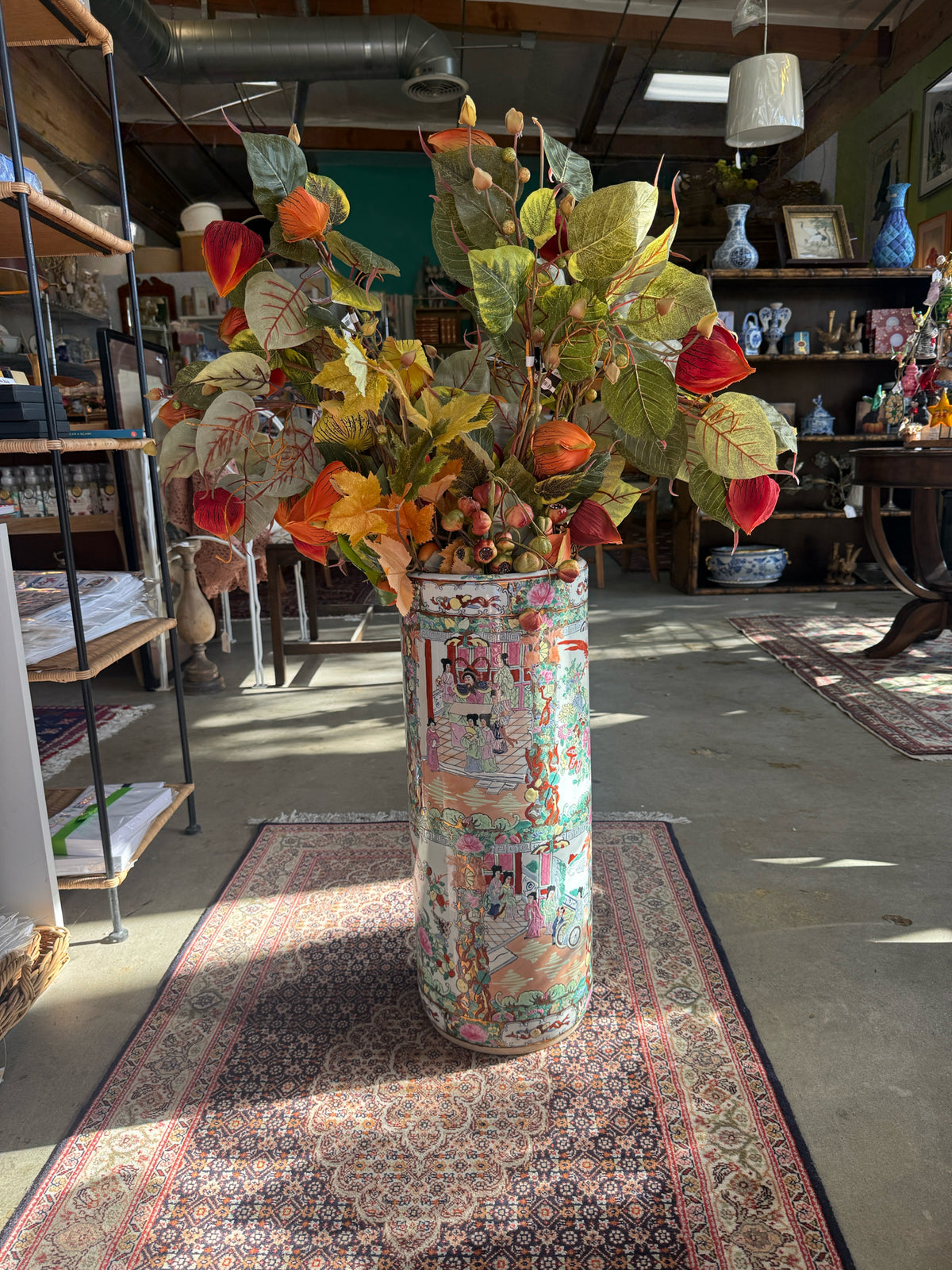 Chinese Porcelain Famille Rose Umbrella Stand- In Store Pickup Only