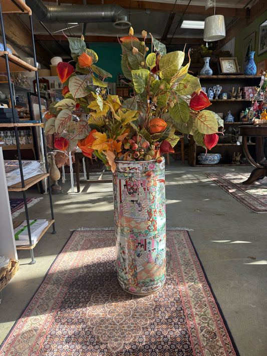 Chinese Porcelain Famille Rose Umbrella Stand- In Store Pickup Only