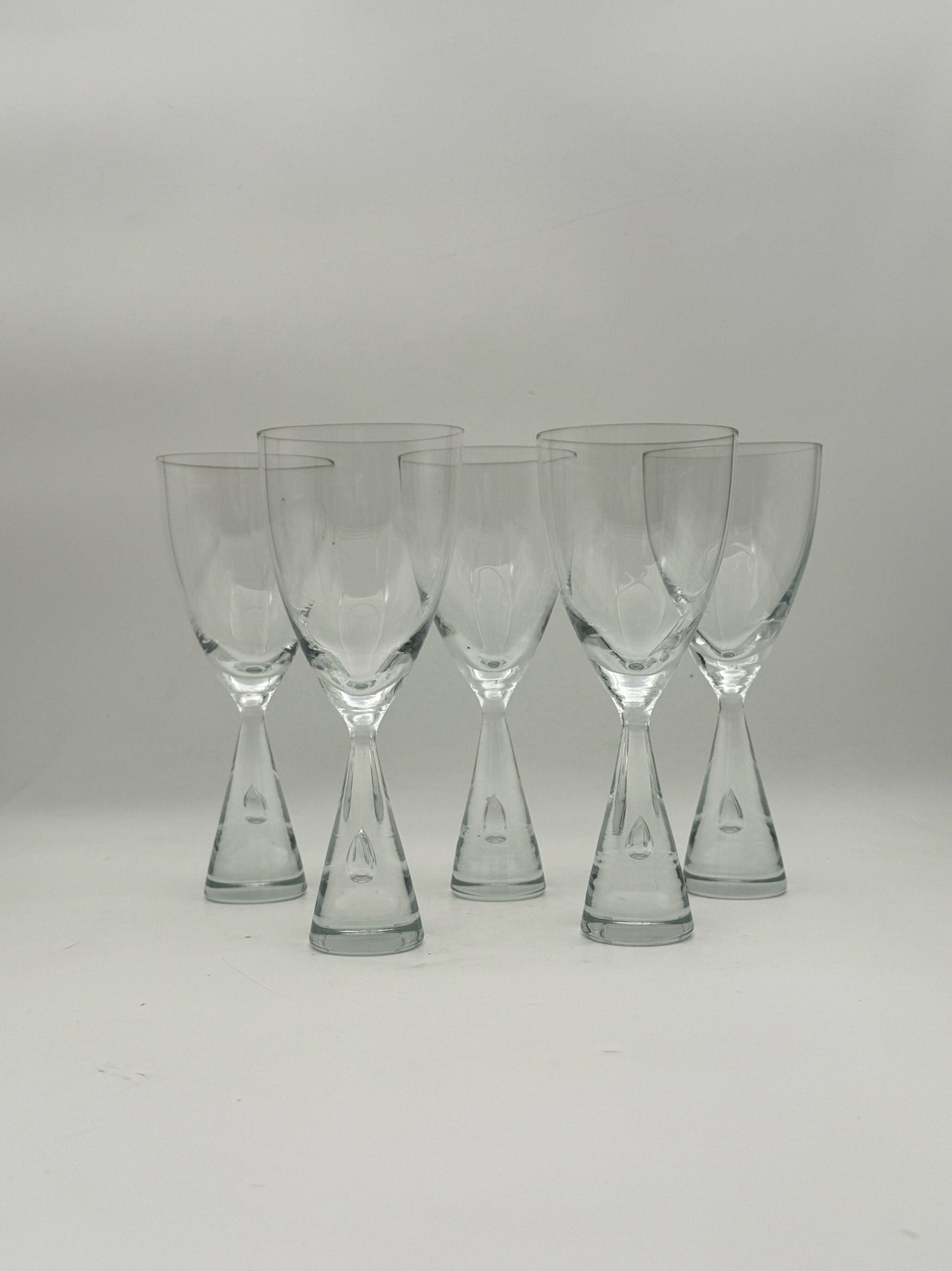 Midcentury "Princess" Scandinavian Crystal Red Wine Glasses- Set Of 5