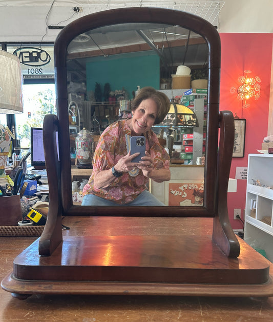 Mahogany Swivel Tabletop Mirror- In Store Pickup Only