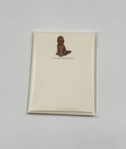 Fable & Sage Goldendoodle Flat Note Cards – Set of 6 with Envelopes