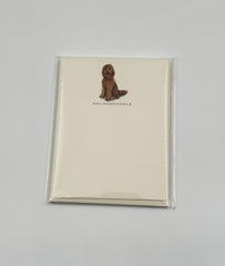 Fable & Sage Goldendoodle Flat Note Cards – Set of 6 with Envelopes