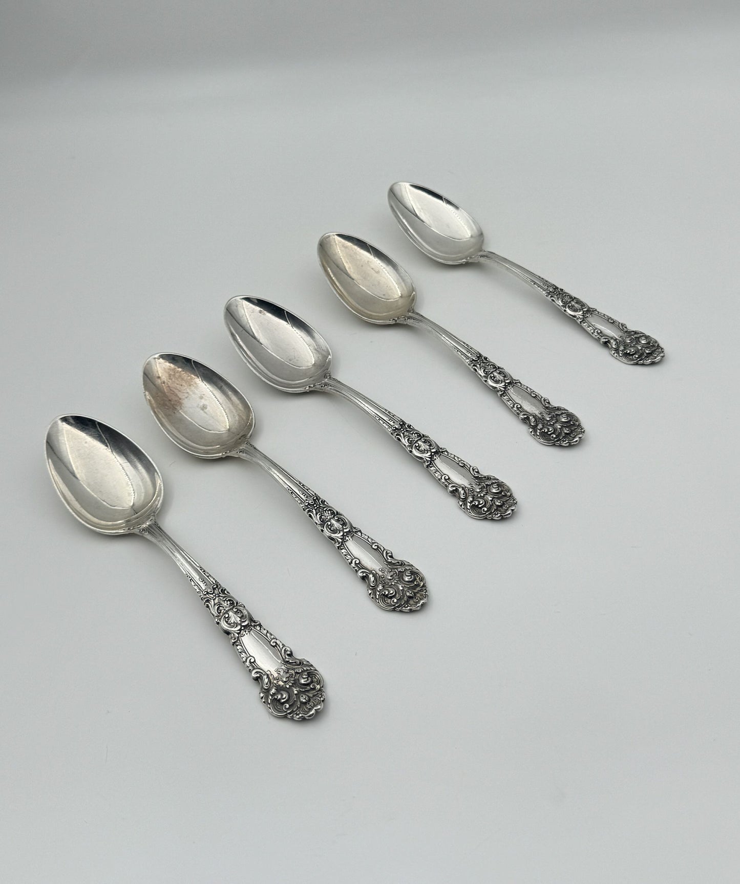 Set of 5 Reed & Barton Sterling Silver Teaspoons “French Renaissance”