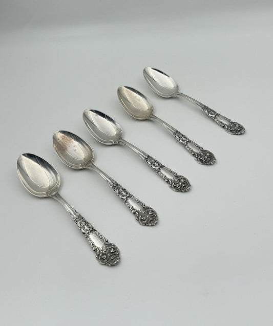 Set of 5 Reed & Barton Sterling Silver Teaspoons “French Renaissance”
