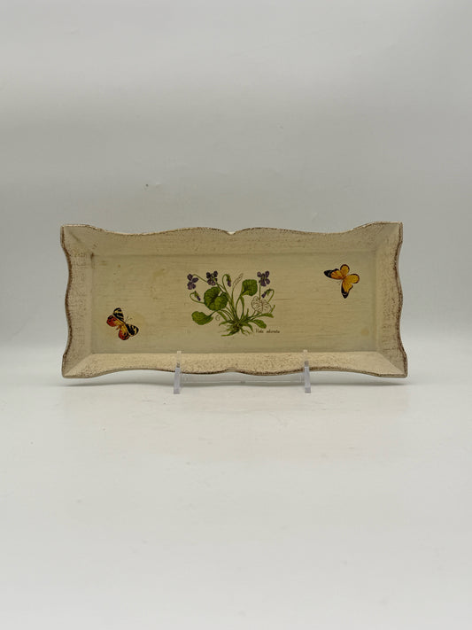 Vietri "Viola Odorata" Butterfly Tray Made In Italy