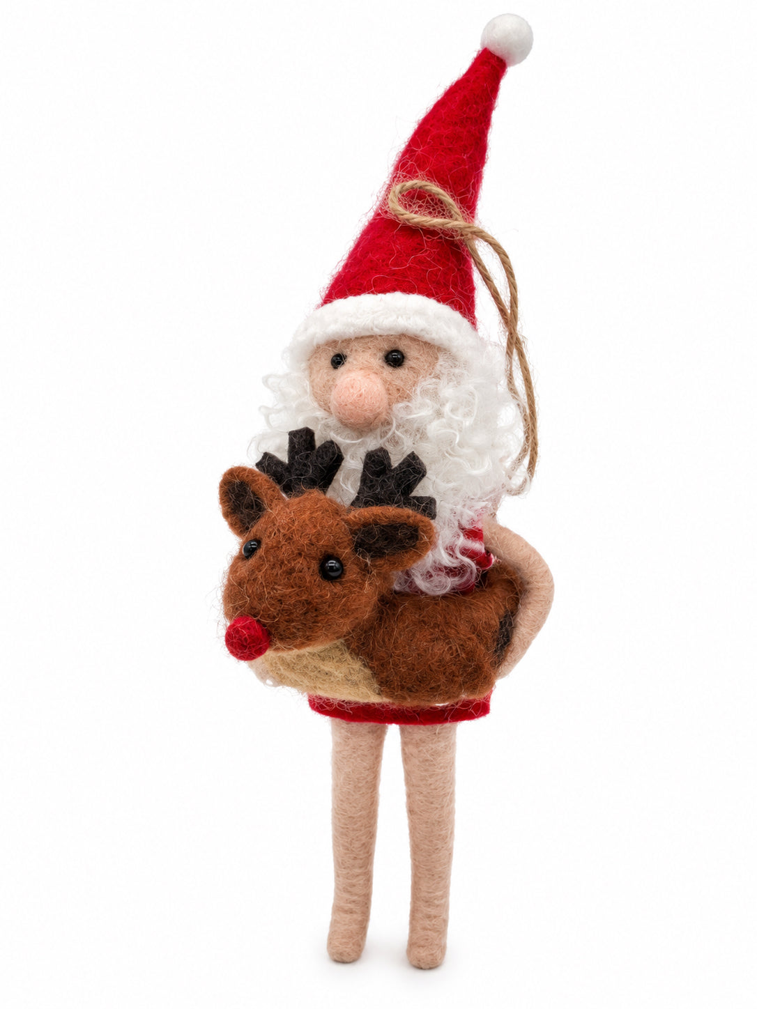 Felt Beach Santa Ornament