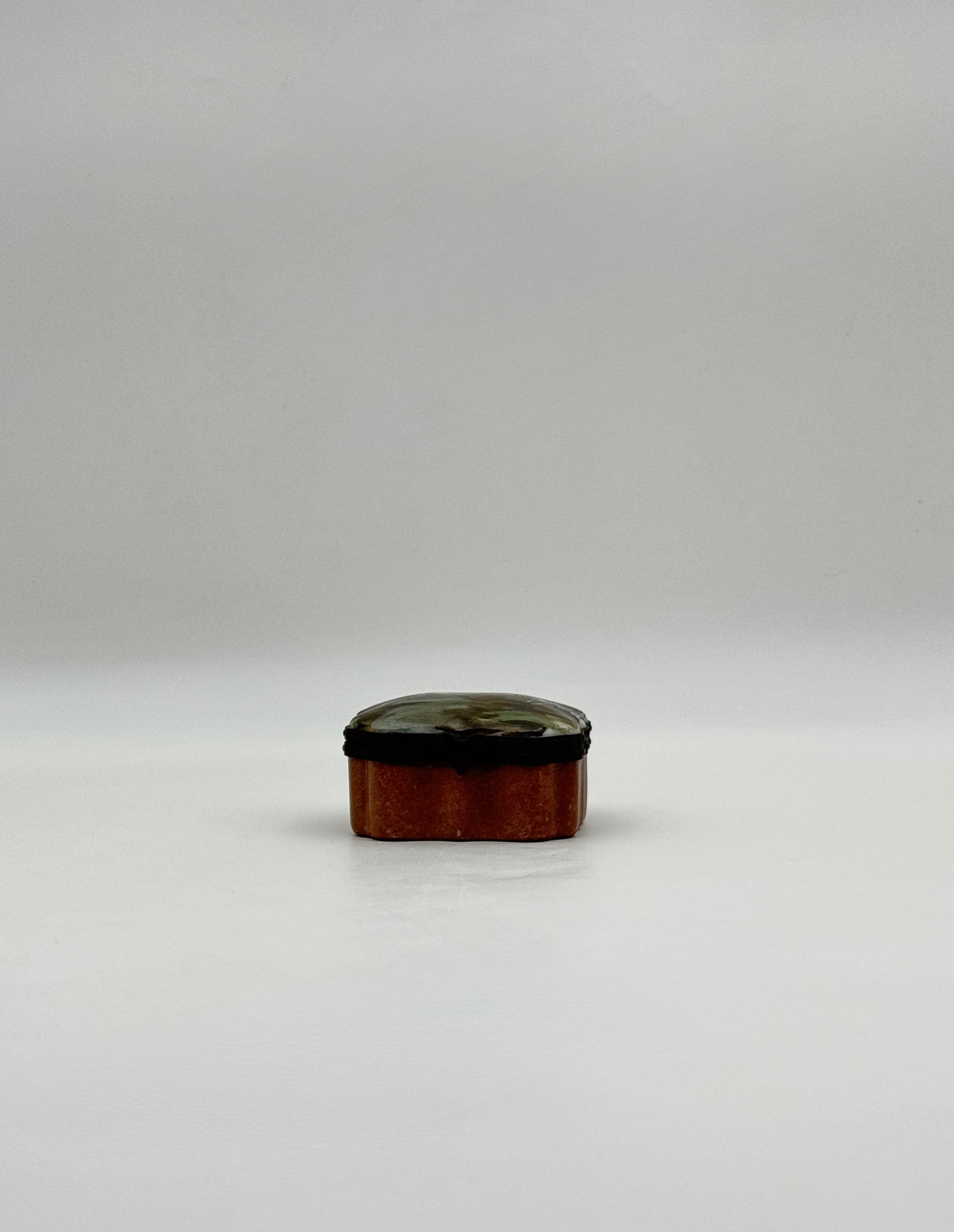 Hand-Painted Enamel Scenic Trinket Box with Landscape Design