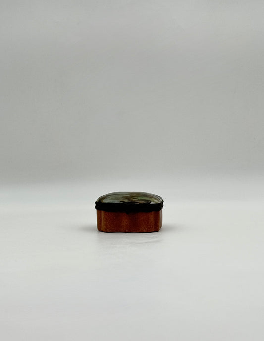 Hand-Painted Enamel Scenic Trinket Box with Landscape Design