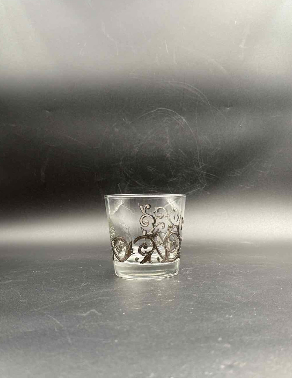 Vintage Libbey Lowball Glasses Scroll Overlay Set of 6 Barware