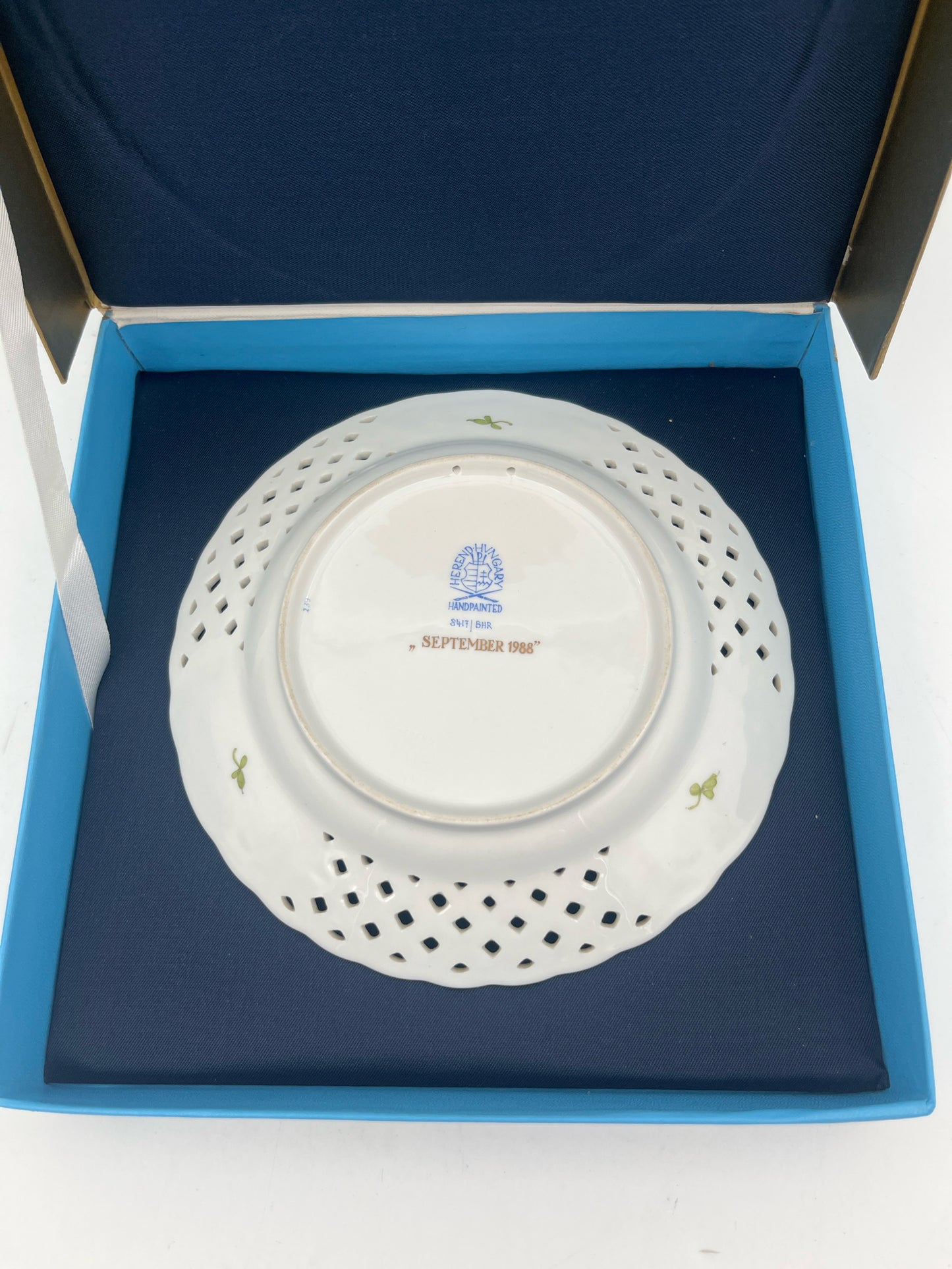 Herend Collectors Pierced Plate, Boxed
