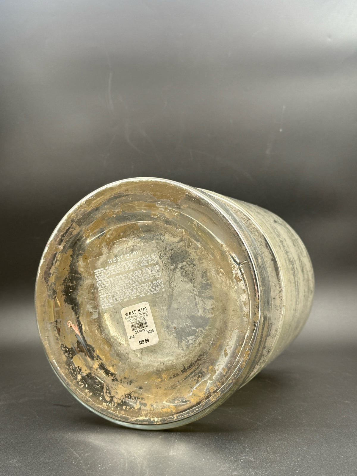 West Elm Mercury Glass Hurricane