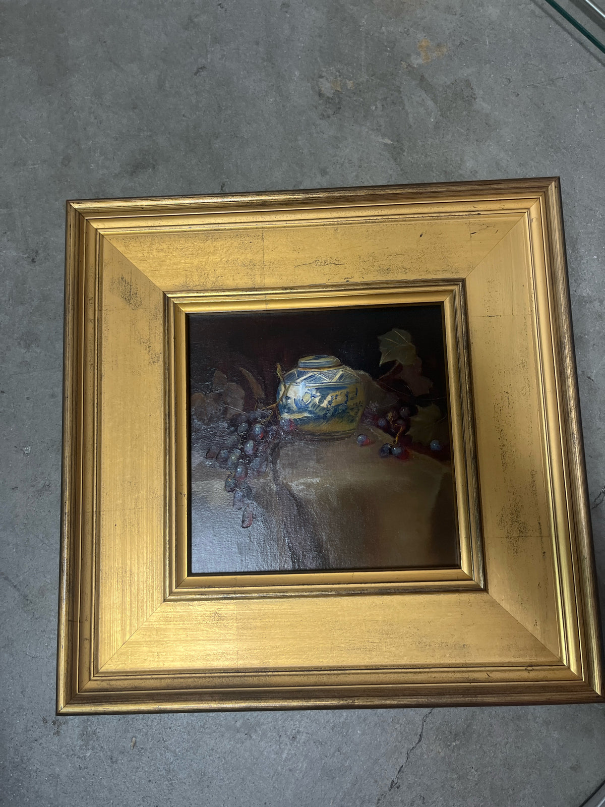 Still Life with Blue snd White Jar and Grapes