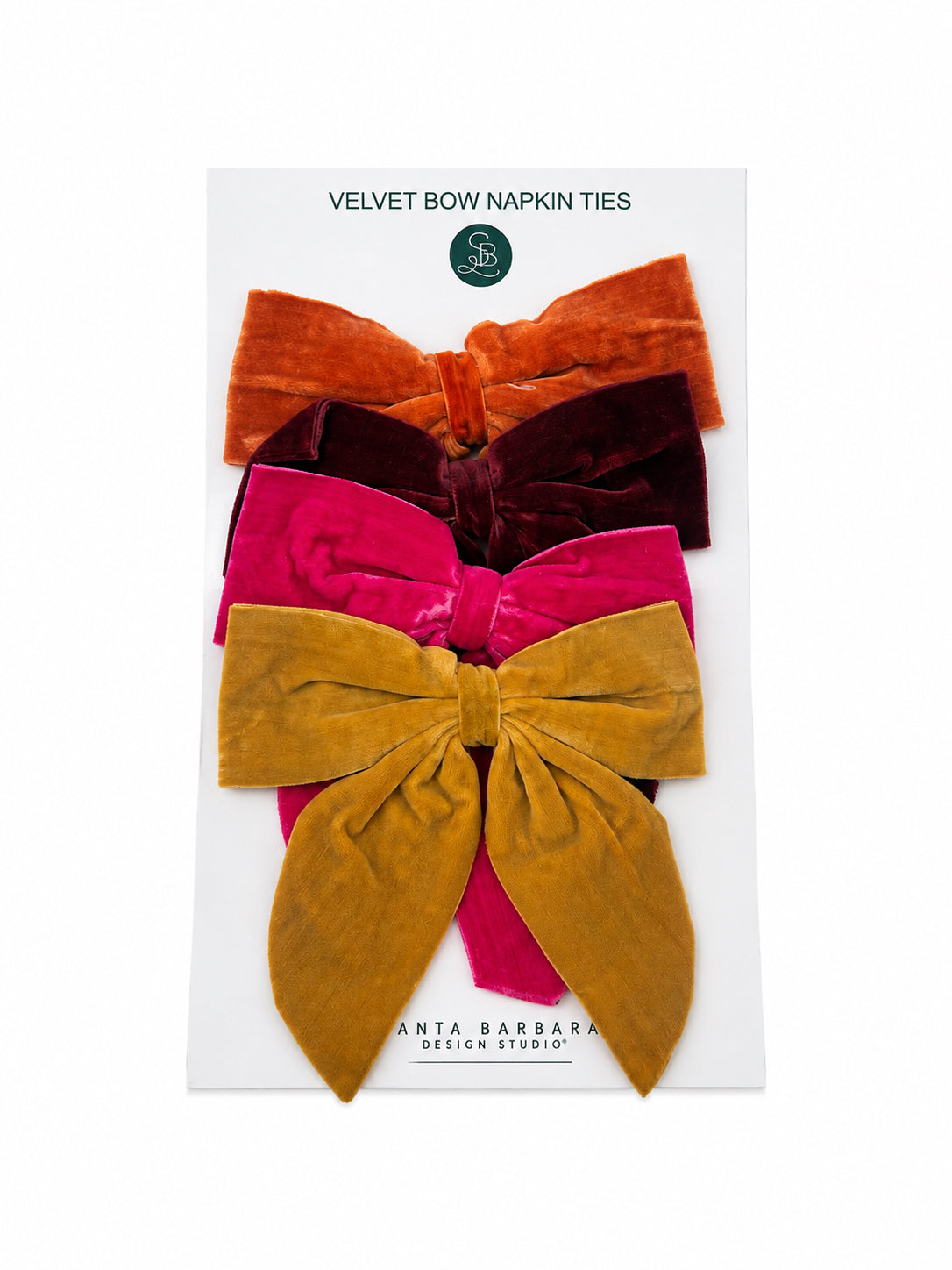 Multi Color Velvet Bow Napkin Ties