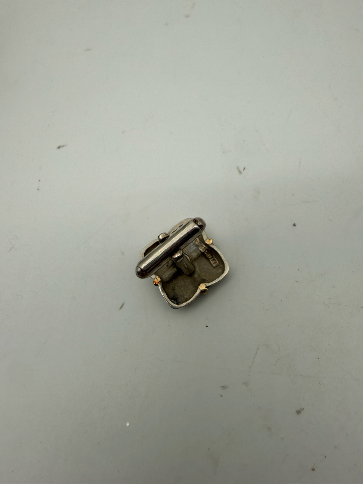 Tiffany Cuff Sterling Silver And 18K Gold Cross Rope Cuffliinks