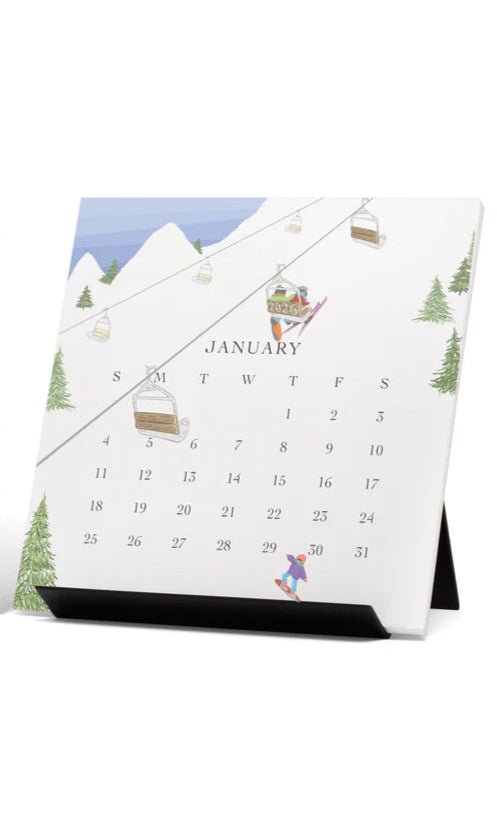 Karen Adams “Tailored” Desk Calendar – 2026 – Boxed with Easel