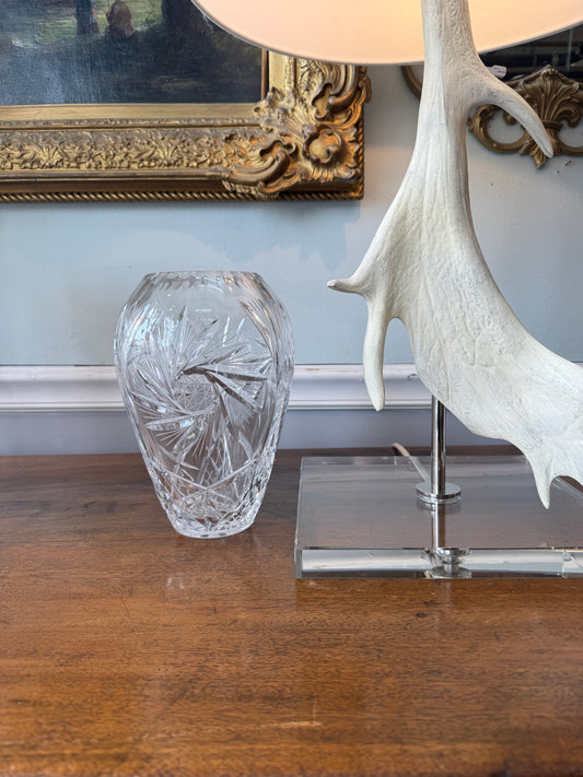 Handcut Crystal Pinwheel Star Vase
