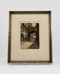 Signed And Framed Etching Of Tiefer Graben, Vienna
