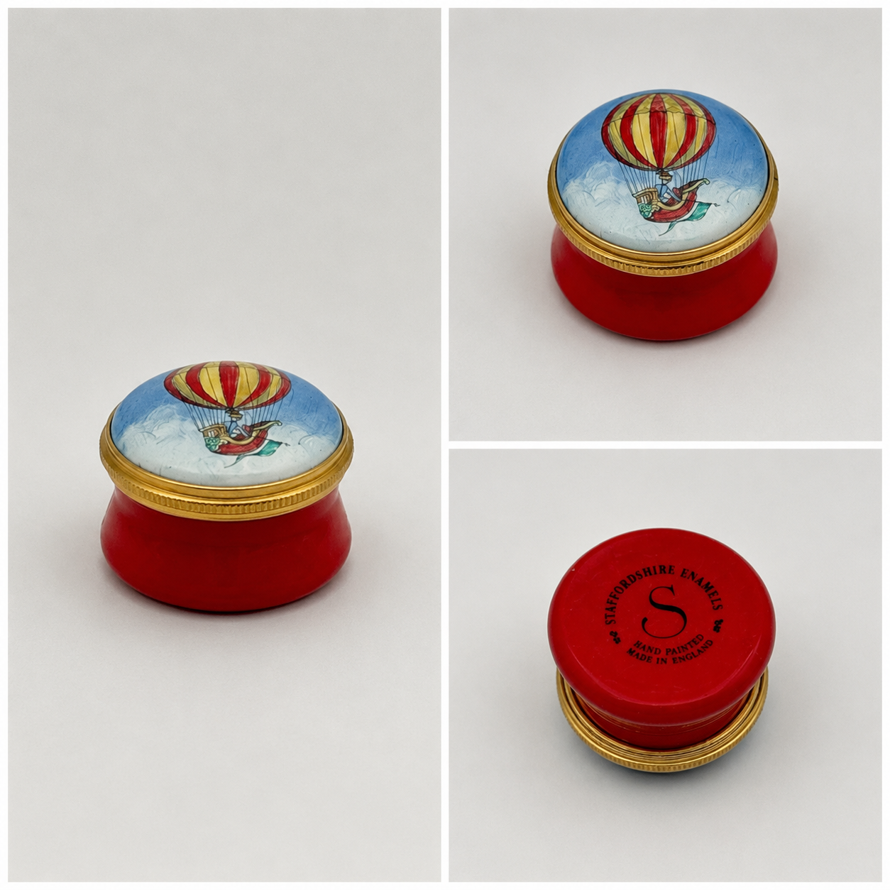 Staffordshire Hot Air Balloon English Enamel Box