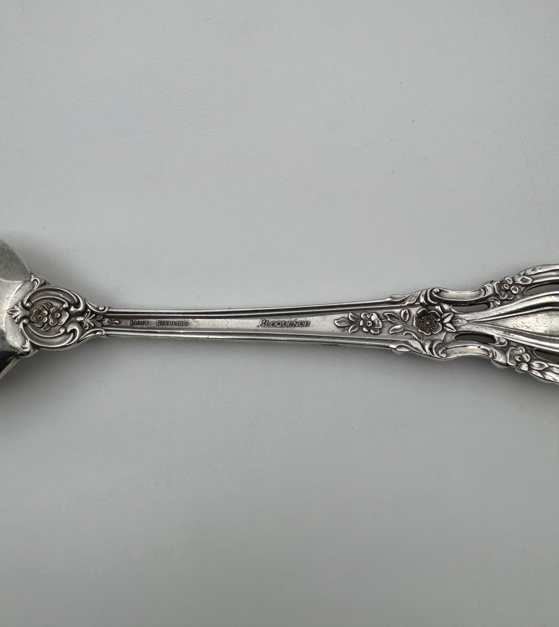 Lunt Sterling Silver Pierced Serving Spoon – “Eloquence” Pattern