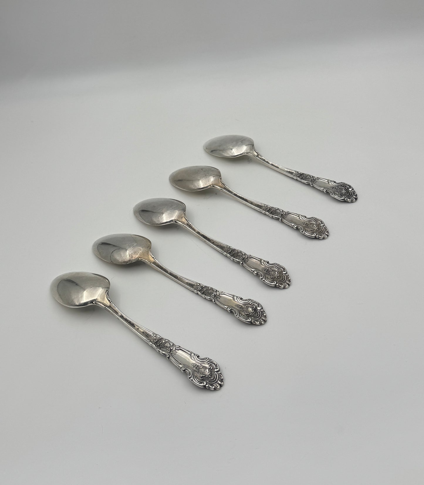 Set of 5 Reed & Barton Sterling Silver Teaspoons “French Renaissance”